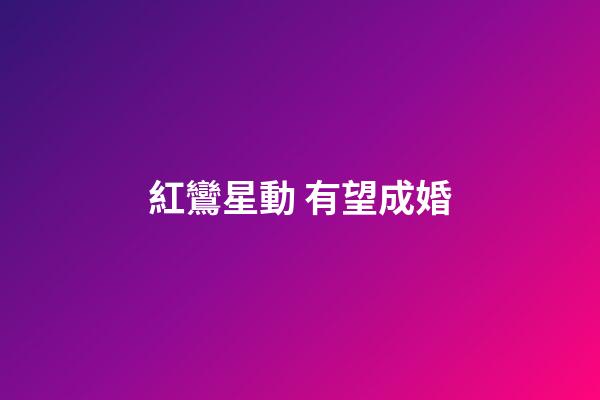 紅鸞星動 有望成婚
